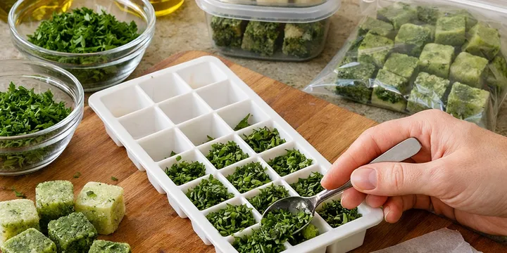 Freeze Fresh Herbs into Ready-to-Use Flavor Cubes