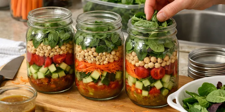 Mason Jar Layered Salads — Keep Greens Crisp for Days
