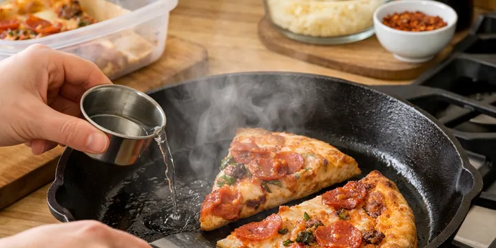 Reheat Pizza Like Fresh — The Skillet + Steam Trick