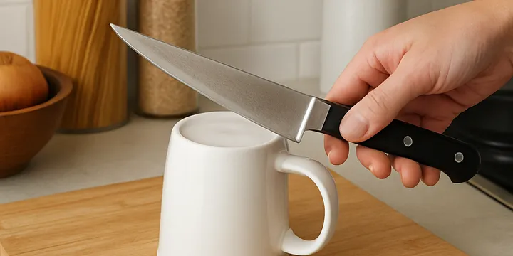 Hone a Dull Knife with a Ceramic Mug — Instant Edge Repair
