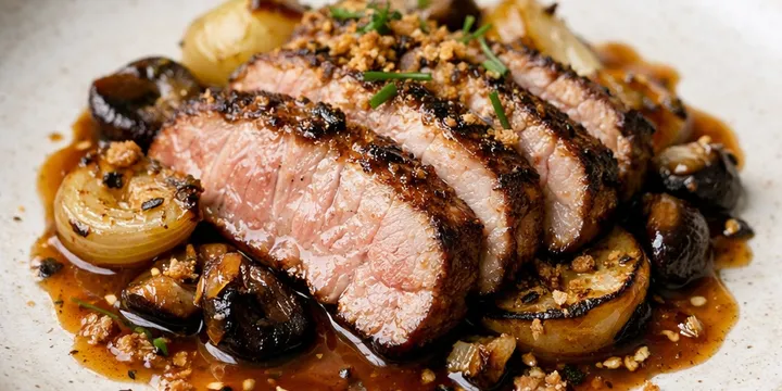 Cider‑Brined Pork Collar with Burnt‑Honey Miso Brown Butter