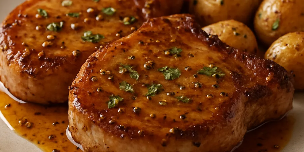 Pan-Seared Pork Chops with Maple‑Mustard Glaze