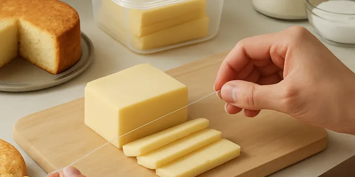 Clean, Perfect Slices with Dental Floss — Cakes, Cheese and Rolls