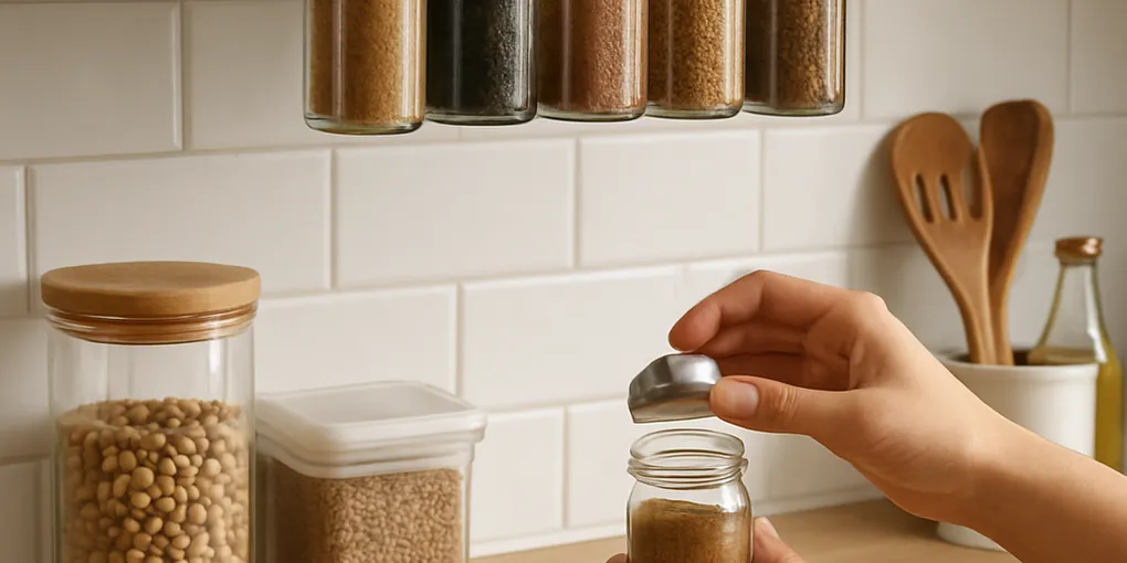 Under‑Shelf Magnetic Spice Rack — Save Counter Space and See Every Jar