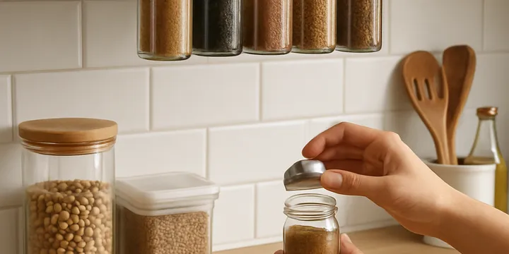 Under‑Shelf Magnetic Spice Rack — Save Counter Space and See Every Jar